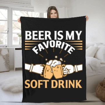 Discover Beer Is My Favorite Soft Drink Fleece Blankets
