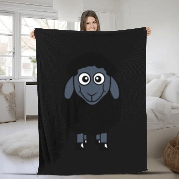 Discover Black Sheep Small Cute Funny Lamb Cool Comic Sweet Fleece Blankets