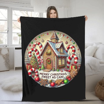 Discover Gingerbread House Christmas Delight Fleece Blankets
