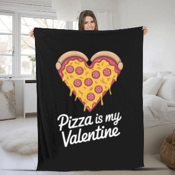 Discover Pizza Is My Valentine Heart Pizza Lover Valentines Fleece Blankets