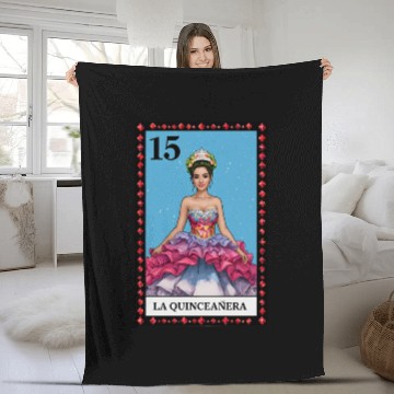 Discover Lotería Quinceañera, Mis XV Hispanic Birthday Fleece Blankets