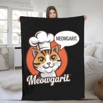 Discover Meowgarit the Chef Fleece Blankets