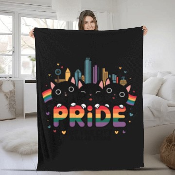 Discover Pride of Dallas City Texas USA Rainbow Flag Fleece Blankets