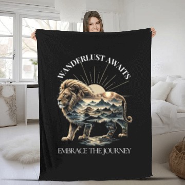 Discover Wanderlust Awaits: Embrace the Journey Fleece Blankets