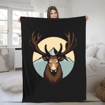 Discover Reindeer in the Mountain Wilderness – Nature-lover Fleece Blankets