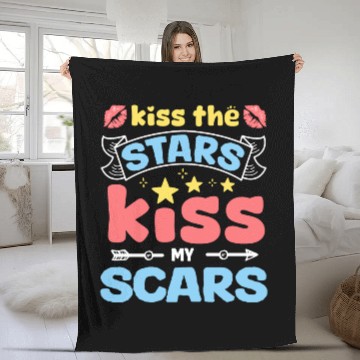 Discover Inspiring Kiss the Stars, Embrace Your Scars Fleece Blankets