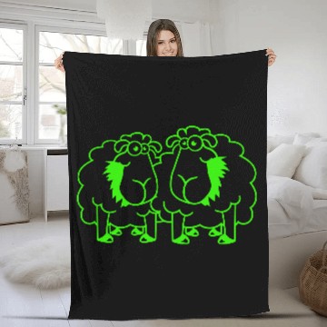 Discover Two Sheep Eating Grass 2 Friends Team Hungry Crew Fleece Blankets