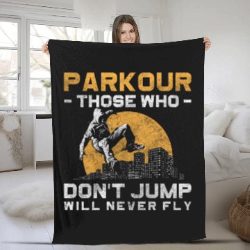 Discover Freerunning Extreme Sport Underground Stunt Fleece Blankets