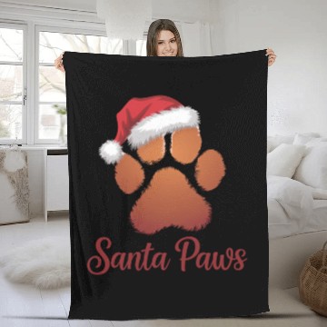 Discover Santa Paws Christmas Fleece Blankets, Cute Pet Lovers Holid
