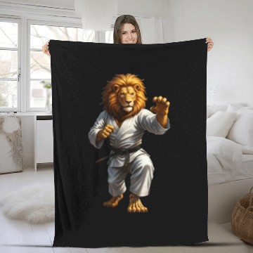 Discover Lion Karate Champion - Strength and Honor Fleece Blankets