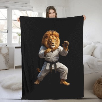 Discover Karate King Lion - Strength and Skill Fleece Blankets