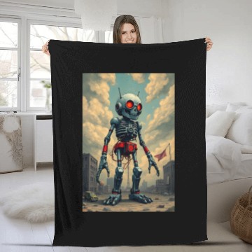 Discover Giant zombie robot Fleece Blankets