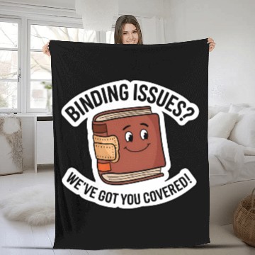 Discover Smiling Book with Bandage – 'Binding Issues?' Fleece Blankets