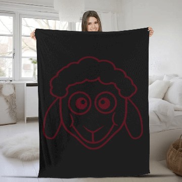 Discover Sheep Face Head Cute Small Baby Lamb Sweet Comic Fleece Blankets