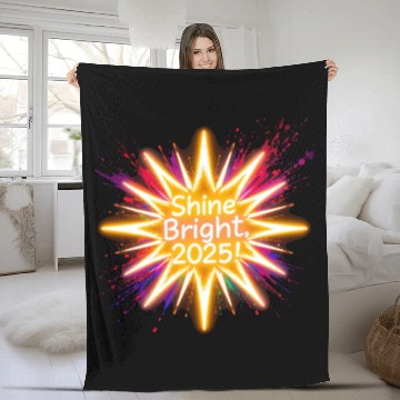Discover A large starburst glowing in neon light with 2025 Fleece Blankets
