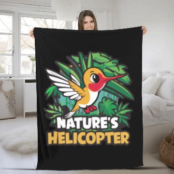 Discover Hummingbird Humor Nature's Helicopter Tropical Fleece Blankets