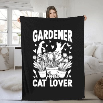 Discover Gardener and cat lover - Gardening Hobby Gardener Fleece Blankets