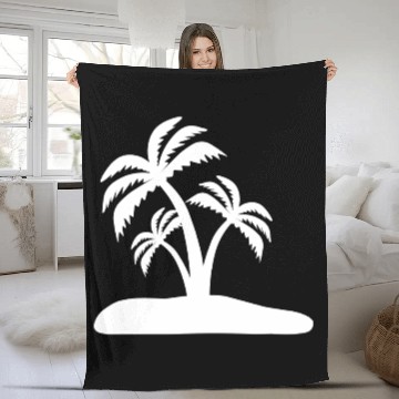 Discover Tropical Palm Trees Silhouette Design Fleece Blankets