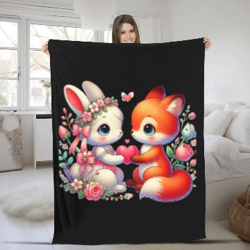 Discover Beautiful couple heartvalentine's day design Fleece Blankets