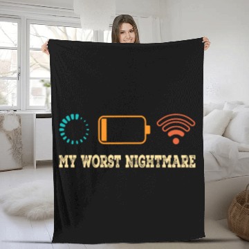 Discover My Worst Nightmare Funny Gamer Humor Video Game Fleece Blankets