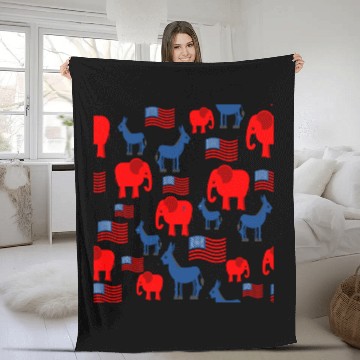 Discover Elephant and Donkey Seamless Pattern Fleece Blankets