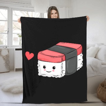 Discover Kawaii Hawaiian Musubi Fleece Blankets as a gift for Sushi