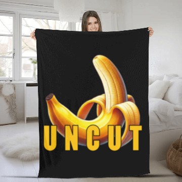 Discover Uncut Peeled Banana Fleece Blankets