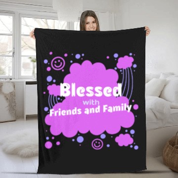 Discover Blessed with friends and family Fleece Blankets