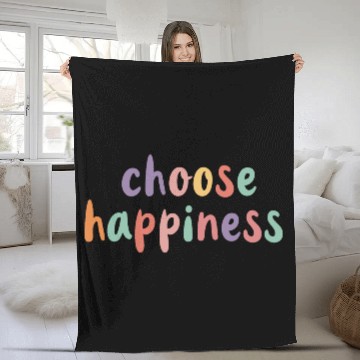 Discover Choose Happiness Retro Colorful Pastel Kids Fleece Blankets