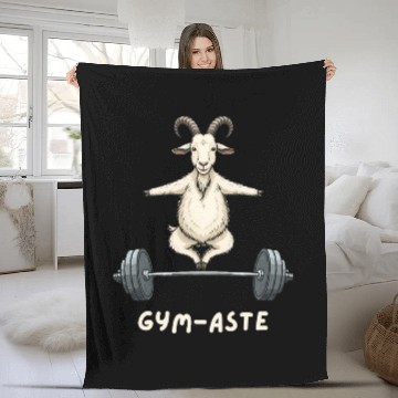 Discover Yoga Goat Gym Fleece Blankets