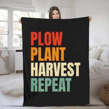 Discover Plow Plant Harvest Repeat Farming Fleece Blankets