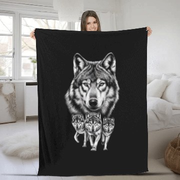 Discover Wolf Fleece Blankets, Wolf Lover Fleece Blankets, Wolf Moon Fleece Blankets, Wol
