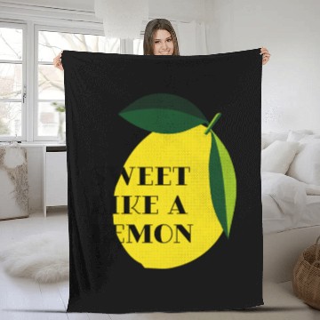 Discover Sweet like a lemon Fruit Citrus Yellow Summer Fleece Blankets