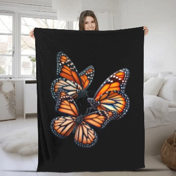 Discover Monarch Butterflies Butterfly Lover Lepidopterist Fleece Blankets
