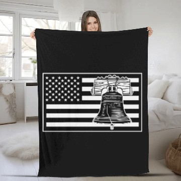 Discover American Flag With Liberty Bell LIKE US ON FB #USA Fleece Blankets
