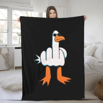 Discover Rude Seagull Design Unis Funny Rude Seagulls Gift Fleece Blankets