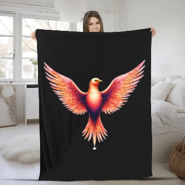 Discover Celestial Flamebird Fleece Blankets