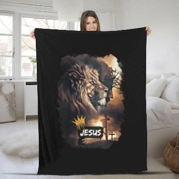 Discover lion of judah - jesus Fleece Blankets