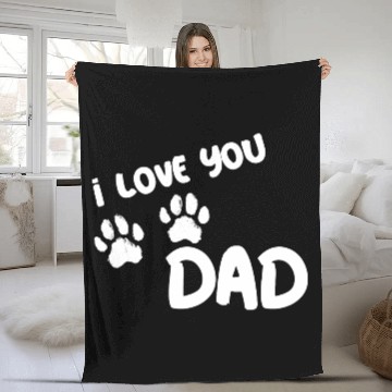 Discover I Love You Dad Puppy Love for dark Fleece Blankets