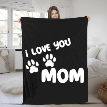 Discover I Love You Mom Puppy Love for dark Fleece Blankets
