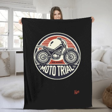 Discover Old School Moto Trial Fleece Blankets