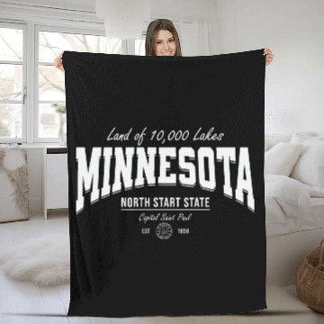 Discover Minnesota Land of 10,000 Lakes Fleece Blankets