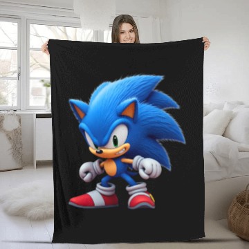 Discover Angry Blue Hedgehog Fleece Blankets
