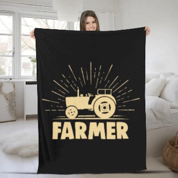 Discover Farmer Tractor Country Life Fleece Blankets