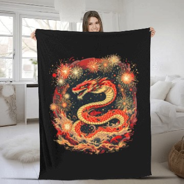Discover Snake Fireworks Fleece Blankets