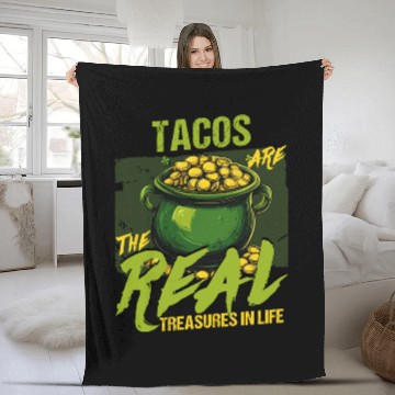 Discover St Patricks Day Tacos Are The Real Treasures Fleece Blankets