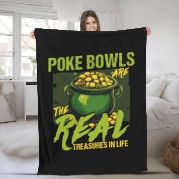 Discover Poke Bowls Are The Real Treasures St Patricks Day Fleece Blankets