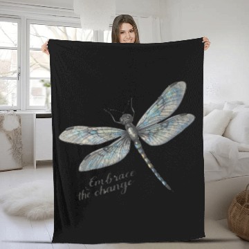 Discover Embrace the Change Dragonfly Fleece Blankets