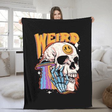 Discover weird vibes Fleece Blankets