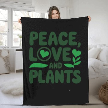 Discover Peace Love & Plants - Funny Garden Gift Idea Fleece Blankets